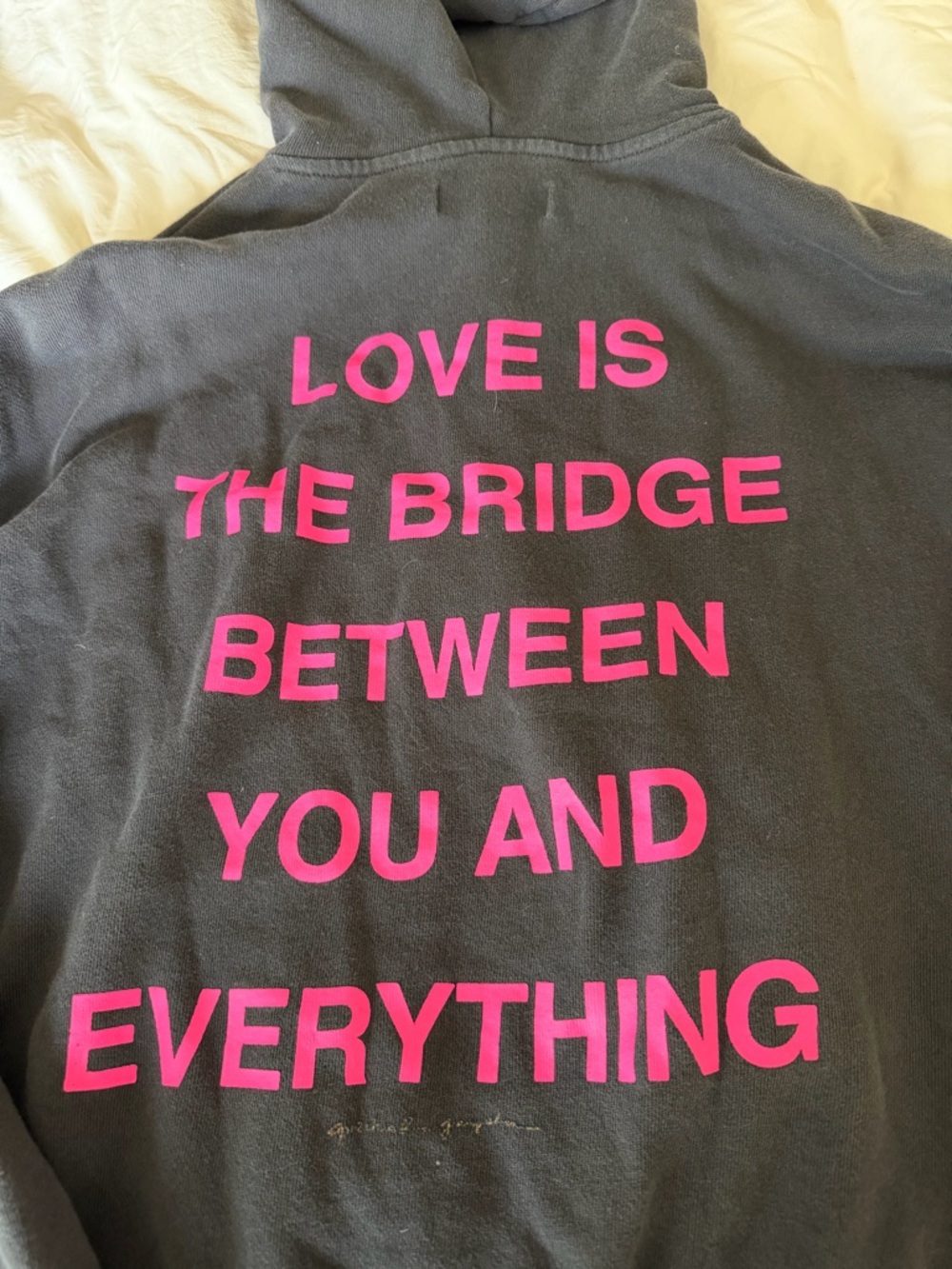 Spiritual Gangster Charcoal Sweatshirt with Gold Script Tag - Picture 6 of 6